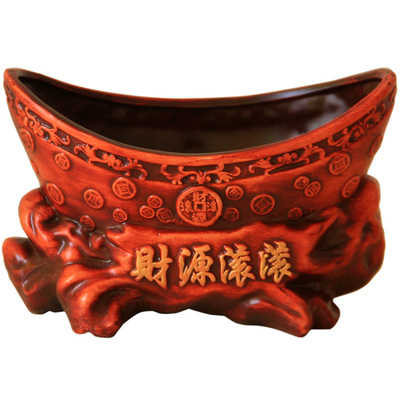 红陶复古元宝造型花盆