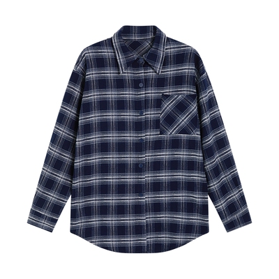 KBNE安可拉红长袖法式衬衫女装2025新款气质格子衬衣气质上衣春秋