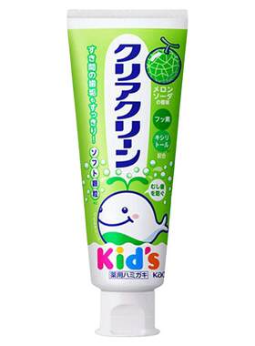 日本花王Clear Clean儿童水果味牙膏龋齿含低氟小苏打亮白70g