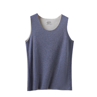 男士保暖背心德绒男款加绒加厚大码无痕发热内衣马甲内搭秋衣冬季