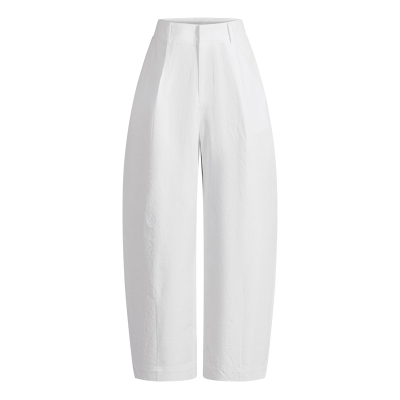 Navigare意大利小帆船2026春季新款休闲白色高腰九分弯刀香蕉裤女