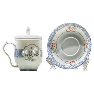 富玉陶瓷景德镇茶杯高级感轻奢高颜值个人专用精致高端茶水分离杯