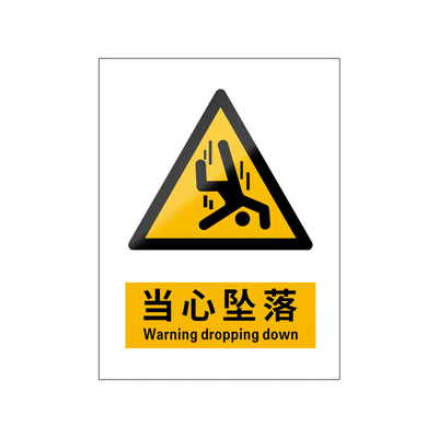当心坠落5张装/新国标安全标识牌