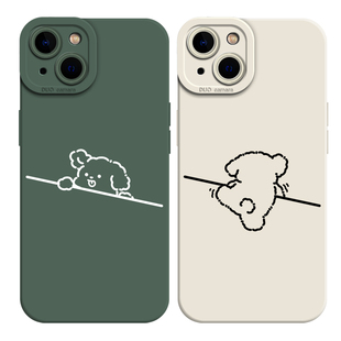 线条小狗适用红米k80手机壳小米14ultra情侣17小狗max男女15s硅胶13/k70k60k50至尊版12pro/11/note/10/turbo