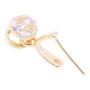 包邮S925纯银镀18k金项链扣佛公玉扣黄金色瓜子扣卡扣吊坠扣头diy