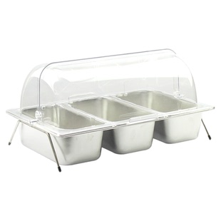 冰粉配料盒摆摊不锈钢分格麻糍调料盒早餐火锅配菜带盖防尘防蚊