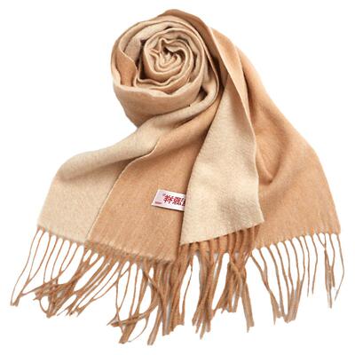 恒源祥双面围巾女百搭纯色纯羊毛
