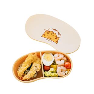 树可胖橘硅胶饭盒微波炉加热上班族轻便可爱便当盒食品级分格餐盒