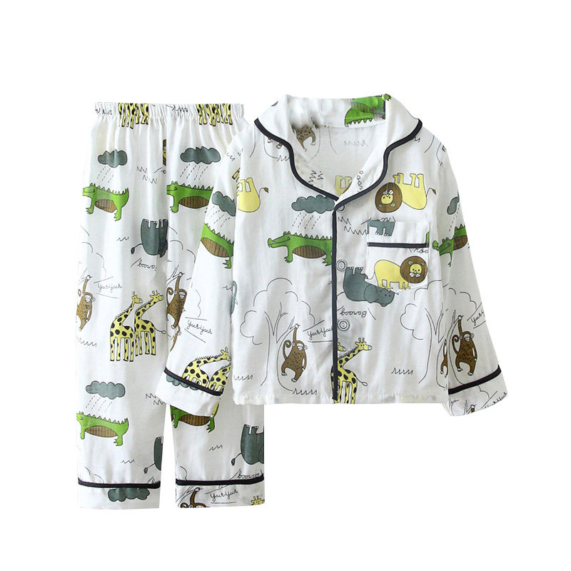 男童长袖纱布睡衣家居服