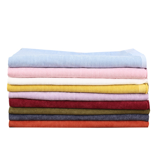 加厚灯芯绒布料粗条纹复古绒布衬衫卫衣沙发服装纯色棉袄裤子面料