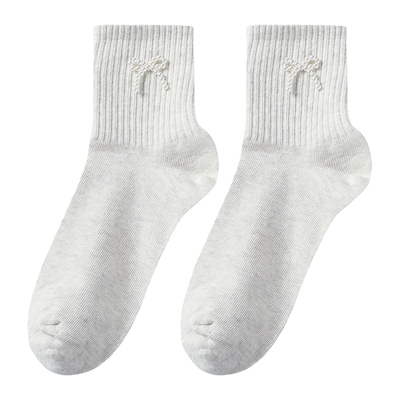 tutuanna春夏女士短袜子 街头风纯色棉质透气银线木耳边百搭短袜