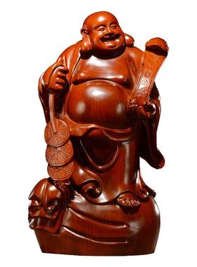 刺史花梨木雕大肚弥勒佛像摆件