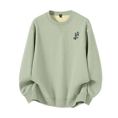 加绒卫衣男款冬季水墨竹子国风