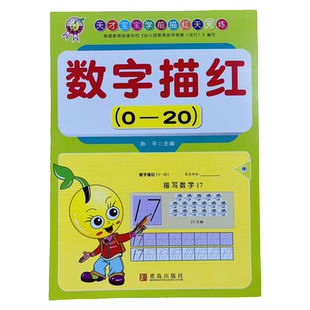 幼儿园数字描红本0-20学前儿童学写1-10到20宝宝练字本字帖 3-6岁幼小衔接数字描红练习册3岁铅笔描写0-到20书籍小班大班中班数学