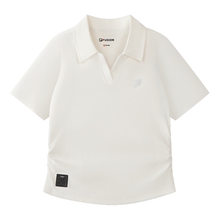 FILA FUSION斐乐官方女子针织POLO衫2026夏季新款显瘦修身翻领T恤