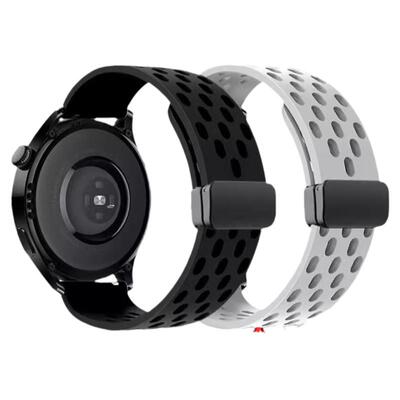 适用vivowatch5手表带watchGT2磁吸折叠扣硅胶表带watch3运动2透气智能iqoo辰夜黑月光白腕带星辉皓月男女