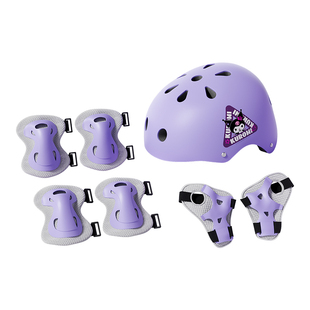酷洛米轮滑护具儿童骑车防护套装男女滑板平衡车防摔护膝头盔装备