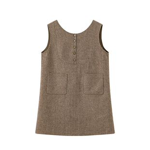 超级文 复古波点娃娃领衬衫/亮片木耳边短裙/羊毛呢显瘦小A背心裙