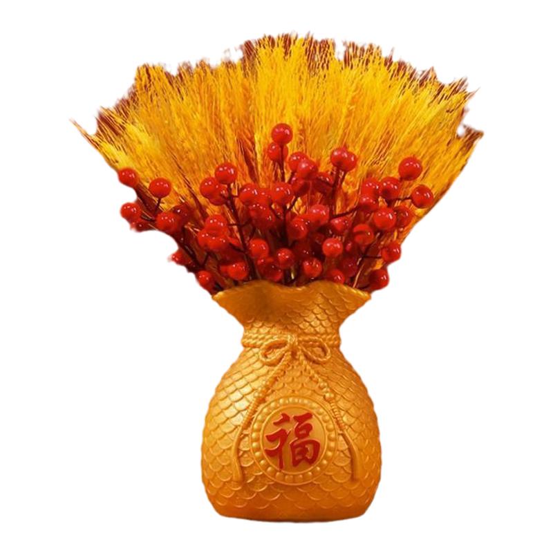 黃金大麥穗仿真假花客廳餐桌干花年宵花束插花瓶擺件結(jié)婚新年裝飾