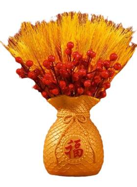 黄金大麦穗仿真假花客厅餐桌干花年宵花束插花瓶摆件结婚新年装饰