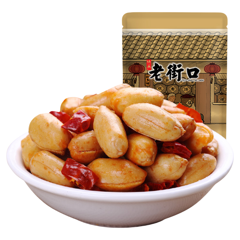 老街口麻辣花生210g*1袋休闲零食坚果炒货干货下酒零食花生米