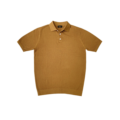 gssu自制菠萝纹优雅针织polo衫