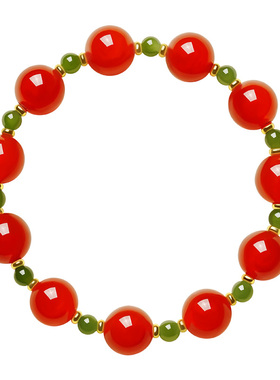 宫里上新本命年天然红玛瑙手串