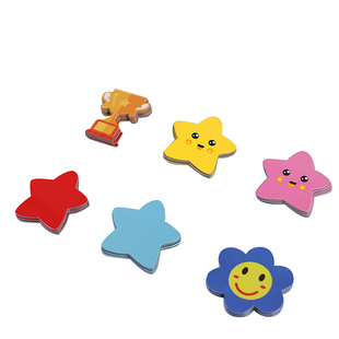 黑板磁力贴磁铁教具儿童奖励磁贴家用卡通贴片白板小星星红花笑脸冰箱贴幼儿园评比宝宝表扬片小组大号磁性