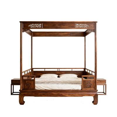 新中式宋式美学北美胡桃木架子床