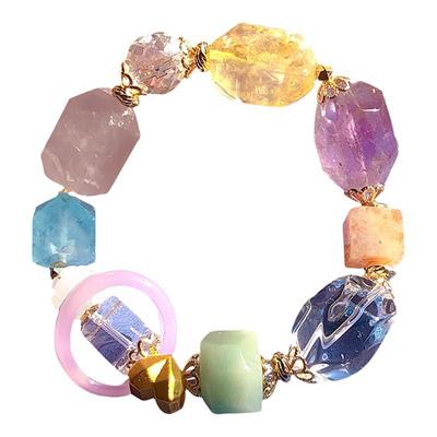 女不规则原石天然手链女