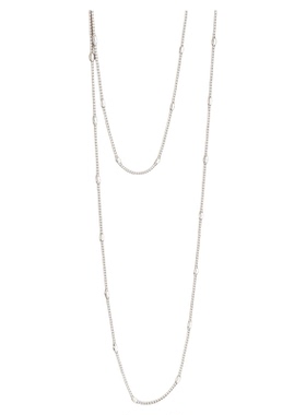 银色双层叠戴长款项链金色毛衣链