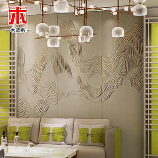 中式 楼背景墙 轻奢皮雕背景墙浮雕硬包背景墙电视沙发客厅软包复式