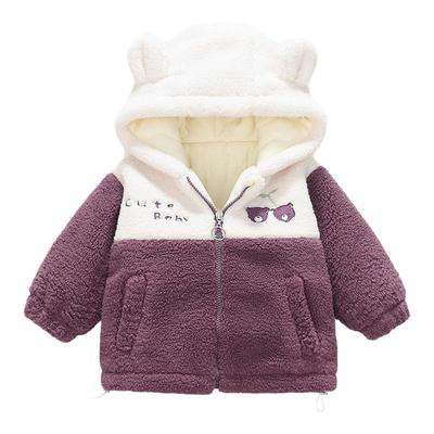 女童冬季羊羔绒外套加绒加厚儿童装毛毛衣服冬婴儿女宝宝夹棉童装