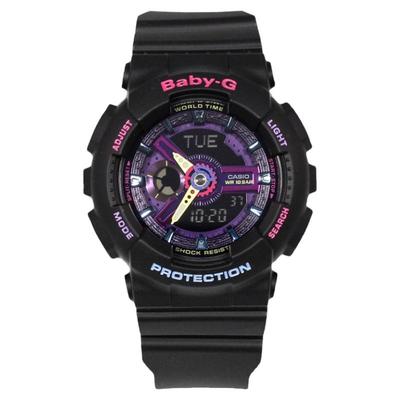 卡西欧女生双显炫彩运动小盘手表