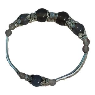 淘乐趣手工制作串珠金边骨节琉璃水晶手镯配件民族风孤品手链饰品