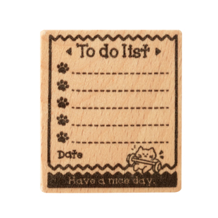 小日子不翻篇 原创手绘猫咪功能原木质手帐印章list日历计划打卡