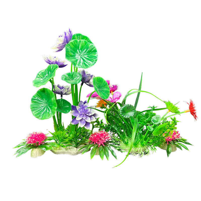 鱼缸造景仿真水草水族箱装饰植物塑料水草布景摆件乌龟缸全套套餐