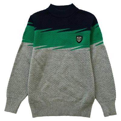 恒源祥中大男孩加绒加厚拼色毛衣