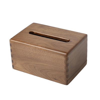 胡桃木实木榫卯纸巾盒