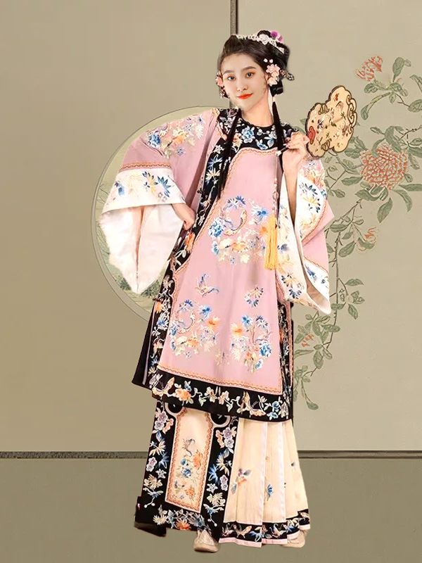 清汉女舞蹈服晚清汉服斜襟旗装格格服新中式国风马面裙戏文说舞蹈