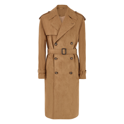 仿麂皮绒IVY风战壕骑士风衣