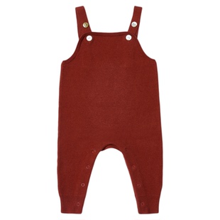 RyleeCru官方正品儿男宝宝背带裤女童针织裤25秋3上新圣诞新年红