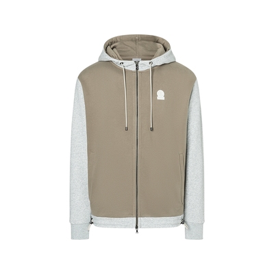 BOGNER博格纳 春夏KANSAS男士棉质混纺休闲百搭拼接连帽卫衣外套