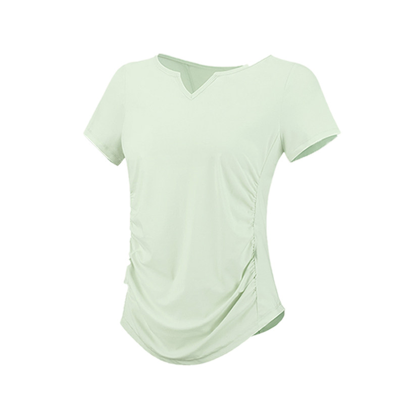 运动上衣女速干短袖t恤胖mm大码瑜伽服健身服普拉提训练服套装夏
