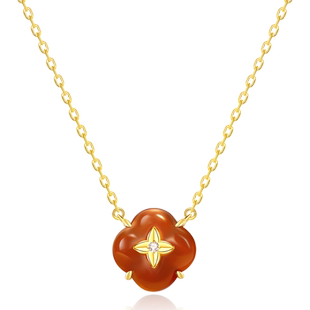 Fanci范琦×宫主心想柿成红玛瑙银项链和田玉生日礼物送女友闺蜜