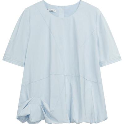 【播奥莱】播圆领衬衫女商场同款优雅衬衫泡泡袖小衫BDR2HD1692