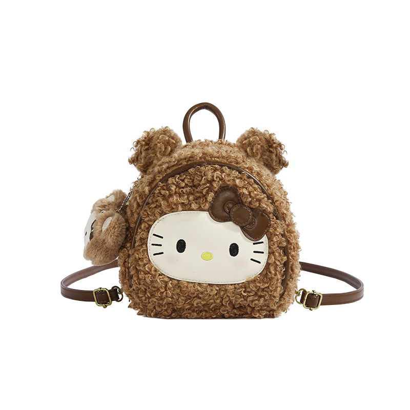 可爱HelloKitty凯蒂猫毛绒双肩包