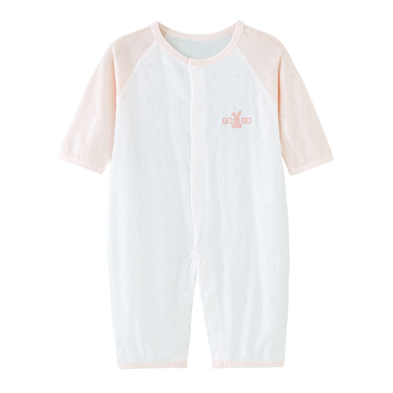 嬰兒衣服夏季長(zhǎng)袖連體衣長(zhǎng)袖夏天寶寶空調(diào)服薄款嬰幼兒夏裝新生兒