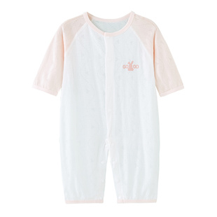 婴儿衣服夏季长袖连体衣长袖夏天宝宝空调服薄款婴幼儿夏装新生儿