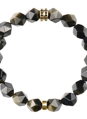 黑曜石金曜石手链男潮牌小众设计